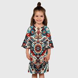 Платье клеш для девочки Словенский паттерн, цвет: 3D-принт — фото 2