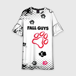 Платье клеш для девочки Fall Guys kids game pattern, цвет: 3D-принт