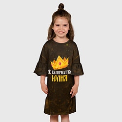 Платье клеш для девочки Корона её величество Юлия, цвет: 3D-принт — фото 2