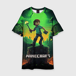 Платье клеш для девочки Персонаж в мире Minecraft, цвет: 3D-принт