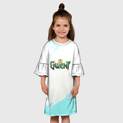 Платье клеш для девочки Ведьмак гвинт, цвет: 3D-принт — фото 2