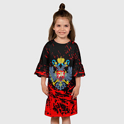 Платье клеш для девочки Имперский греб России краски, цвет: 3D-принт — фото 2