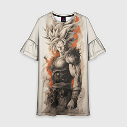 Платье клеш для девочки Super Saiyan Goku, цвет: 3D-принт