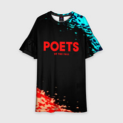 Платье клеш для девочки Poets of the fall краски брызги, цвет: 3D-принт