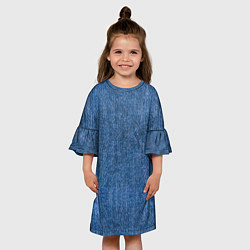Платье клеш для девочки Синий Джинс, цвет: 3D-принт — фото 2