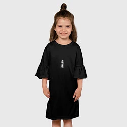 Платье клеш для девочки Большой иероглиф дзюдо на спине, цвет: 3D-принт — фото 2