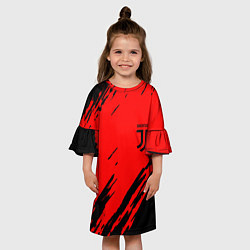 Платье клеш для девочки Juventus краски спорт фк, цвет: 3D-принт — фото 2