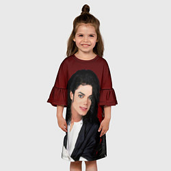 Платье клеш для девочки Michael Jackson с пантерой и автографом, цвет: 3D-принт — фото 2