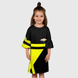 Платье клеш для девочки Chevrolet yellow star, цвет: 3D-принт — фото 2
