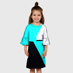 Платье клеш для девочки Juventus sport geometry fc, цвет: 3D-принт — фото 2