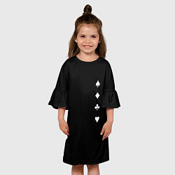 Платье клеш для девочки Вини червы бубны крести, цвет: 3D-принт — фото 2