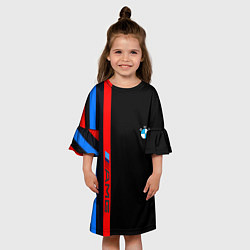 Платье клеш для девочки BMW amg sport, цвет: 3D-принт — фото 2