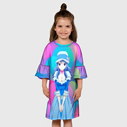 Платье клеш для девочки Джувия Локсар из Фейри тейл, цвет: 3D-принт — фото 2