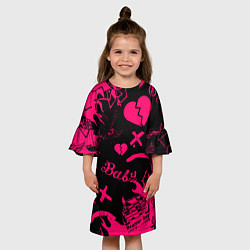 Платье клеш для девочки Lil peep pink steel rap, цвет: 3D-принт — фото 2