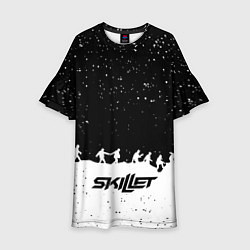 Платье клеш для девочки Skillet rock music band, цвет: 3D-принт