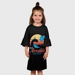 Платье клеш для девочки Арракис Дюна Шаи-Хулуд, цвет: 3D-принт — фото 2
