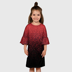 Платье клеш для девочки Градиент мозаика красно-чёрный, цвет: 3D-принт — фото 2