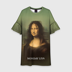 Платье клеш для девочки Лиза в понедельник - Мона Лиза, цвет: 3D-принт