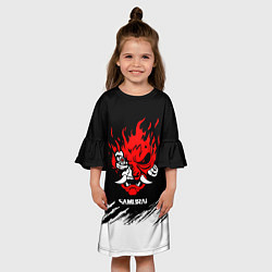 Платье клеш для девочки Логотип самурая из киберпанка 2077, цвет: 3D-принт — фото 2