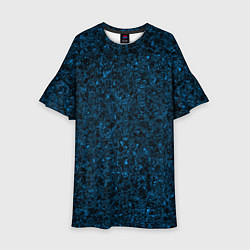 Платье клеш для девочки Тёмный синий текстура, цвет: 3D-принт