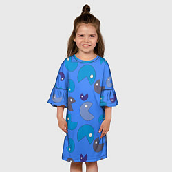 Платье клеш для девочки Кусака ПакМан паттерн, цвет: 3D-принт — фото 2