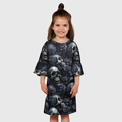 Платье клеш для девочки Пепельное поле, цвет: 3D-принт — фото 2
