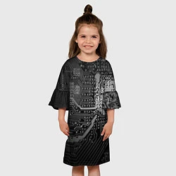 Платье клеш для девочки Микросхема плата, цвет: 3D-принт — фото 2