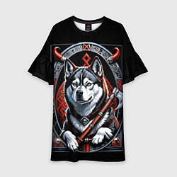 Платье клеш для девочки Боевой пёс Шиба-ину в скандинавском стиле, цвет: 3D-принт