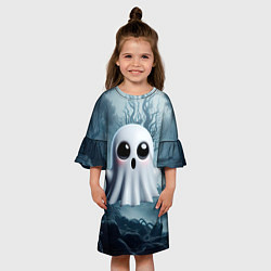 Платье клеш для девочки Привидениус, цвет: 3D-принт — фото 2