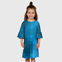 Платье клеш для девочки Minecraft water cubes, цвет: 3D-принт — фото 2