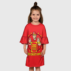 Платье клеш для девочки Джон Сина - двадцатилетие, цвет: 3D-принт — фото 2