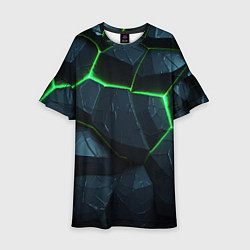 Детское платье Abstract dark green geometry style