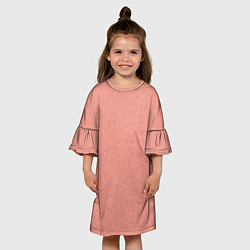 Платье клеш для девочки Однотонный персиковый текстура, цвет: 3D-принт — фото 2