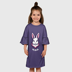 Платье клеш для девочки Мисс крольчиха, цвет: 3D-принт — фото 2