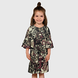 Платье клеш для девочки Граффити патерн, цвет: 3D-принт — фото 2