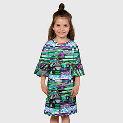 Платье клеш для девочки Abstract color pattern, цвет: 3D-принт — фото 2