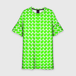 Детское платье Зелёные лепестки шестиугольники