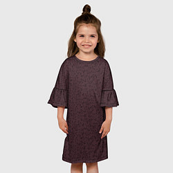 Платье клеш для девочки Тёмный бордовый в мелкий рисунок, цвет: 3D-принт — фото 2