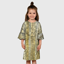 Платье клеш для девочки Объемные треугольники текстурированный рельеф, цвет: 3D-принт — фото 2