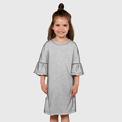Платье клеш для девочки Однотонный светло-серый текстурированный, цвет: 3D-принт — фото 2