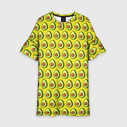 Платье клеш для девочки Паттерн с авокадо в разрезе, цвет: 3D-принт