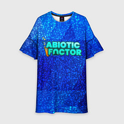 Платье клеш для девочки Abiotic Factor logo blue neon, цвет: 3D-принт