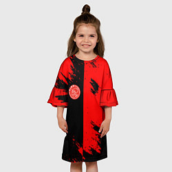 Платье клеш для девочки Ajax sport color red, цвет: 3D-принт — фото 2