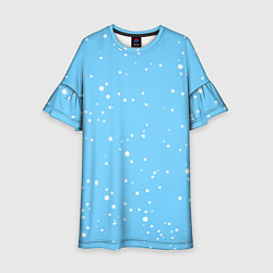 Платье клеш для девочки Снежинки на нежно голубом, цвет: 3D-принт
