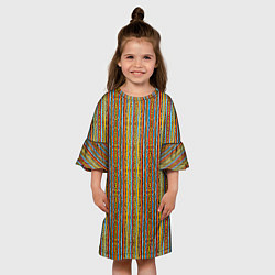 Платье клеш для девочки Полосы в африканском стиле, цвет: 3D-принт — фото 2