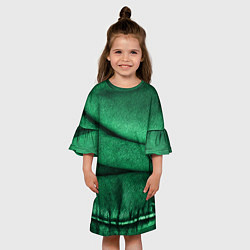 Платье клеш для девочки Зеленая джинса, цвет: 3D-принт — фото 2