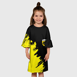 Платье клеш для девочки AEK sport color yellow, цвет: 3D-принт — фото 2