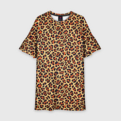 Платье клеш для девочки Леопардовый узор текстура-шкура, цвет: 3D-принт