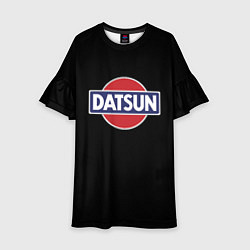 Платье клеш для девочки Datsun logo, цвет: 3D-принт