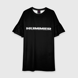 Платье клеш для девочки Hummer logo, цвет: 3D-принт